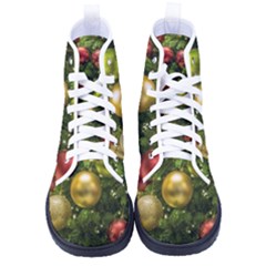 Christmas Tree Ornament Deco Men s High-top Canvas Sneakers