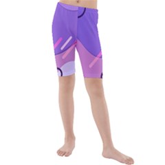 Colorful Labstract Wallpaper Theme Kids  Mid Length Swim Shorts