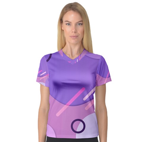 Colorful Labstract Wallpaper Theme V-neck Sport Mesh T-shirt by Apen