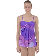 Colorful Labstract Wallpaper Theme Babydoll Tankini Set