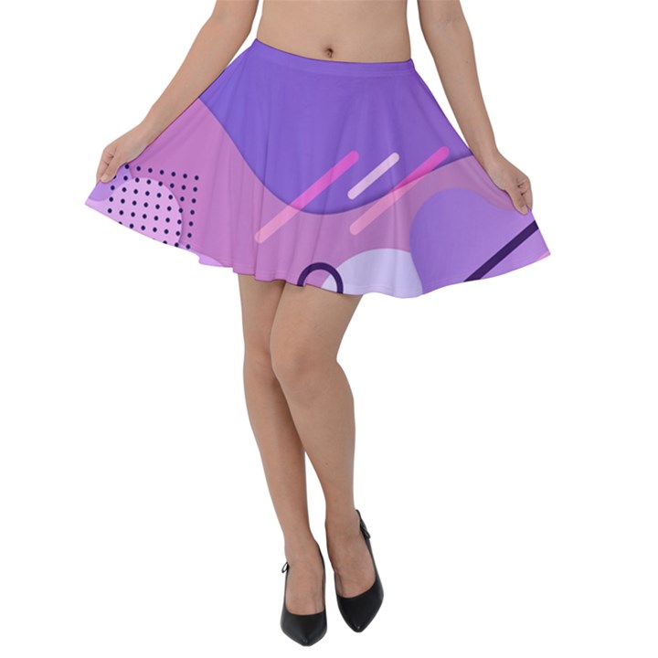 Colorful Labstract Wallpaper Theme Velvet Skater Skirt