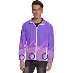 Colorful Labstract Wallpaper Theme Men s High Neck Windbreaker