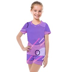 Colorful Labstract Wallpaper Theme Kids  Mesh T-shirt And Shorts Set