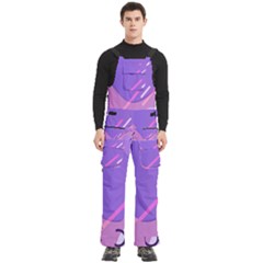 Colorful Labstract Wallpaper Theme Men s Side Zip Front Pouch Ski And Snowboard Bib Pants	