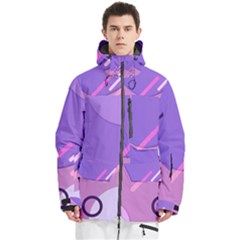 Colorful Labstract Wallpaper Theme Men s Multi Pockets Zip Ski And Snowboard Waterproof Breathable Jacket by Apen