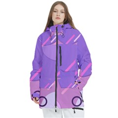 Colorful Labstract Wallpaper Theme Women s Multi Pockets Zip Ski And Snowboard Waterproof Breathable Jacket