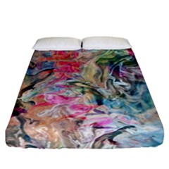 Flow Fitted Sheet (california King Size) by kaleidomarblingart