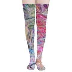 Flow Thigh High Stockings by kaleidomarblingart