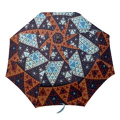 Fractal Triangle Geometric Abstract Pattern Folding Umbrellas