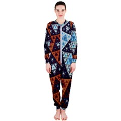 Fractal Triangle Geometric Abstract Pattern Onepiece Jumpsuit (ladies)