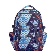 Fractal Triangle Geometric Abstract Pattern Carry-on Double Buckle Travel Backpack by Cemarart