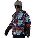 Fractal Triangle Geometric Abstract Pattern Men s Zip Ski and Snowboard Waterproof Breathable Jacket View2