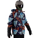 Fractal Triangle Geometric Abstract Pattern Men s Zip Ski and Snowboard Waterproof Breathable Jacket View3