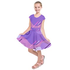 Colorful Labstract Wallpaper Theme Kids  Short Sleeve Dress