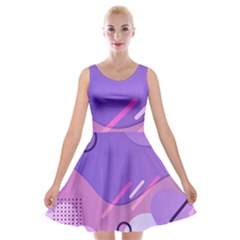 Colorful Labstract Wallpaper Theme Velvet Skater Dress