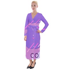 Colorful Labstract Wallpaper Theme Velvet Maxi Wrap Dress by Apen