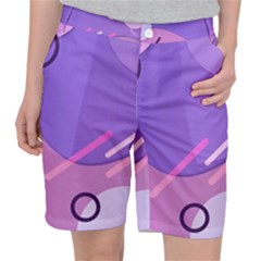 Colorful Labstract Wallpaper Theme Women s Pocket Shorts