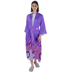 Colorful Labstract Wallpaper Theme Maxi Satin Kimono