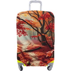 Forest Path Red Nature Luggage Cover (large)