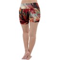 Forest Path Red Nature Lightweight Velour Yoga Shorts View4