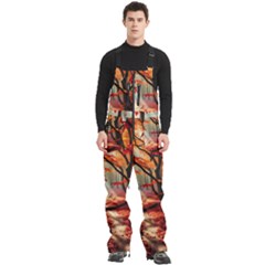 Forest Path Red Nature Men s Front Zip Ski And Snowboard Bib Pants