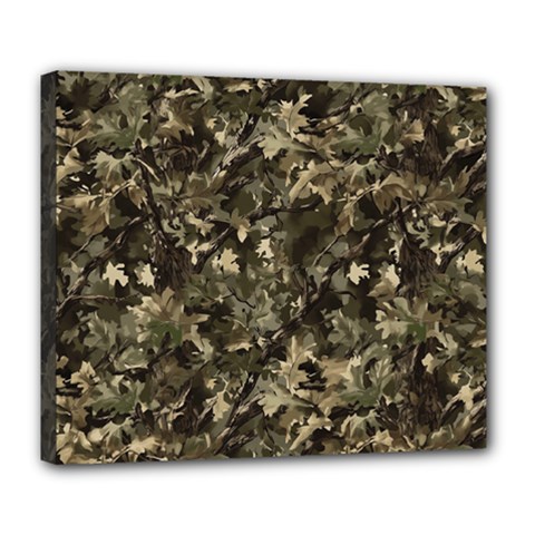 Camouflage Army Survival Uniform Deluxe Canvas 24  X 20  (stretched)