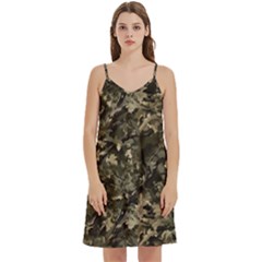 Camouflage Army Survival Uniform Mini Camis Dress With Pockets