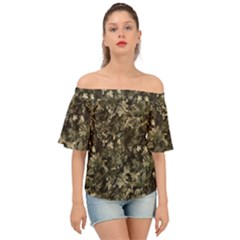 Camouflage Army Survival Uniform Off Shoulder Short Sleeve Top