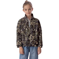 Camouflage Army Survival Uniform Kids  Half Zip Hoodie by Posterlux