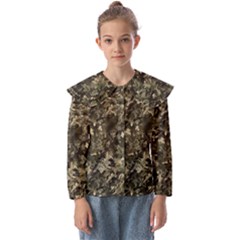 Camouflage Army Survival Uniform Kids  Peter Pan Collar Blouse by Posterlux