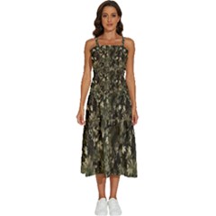 Camouflage Army Survival Uniform Sleeveless Shoulder Straps Boho Dress by Posterlux