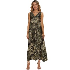 Camouflage Army Survival Uniform V-neck Sleeveless Wide Leg Pants Overalls by Posterlux