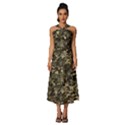 Camouflage Army Survival Uniform Sleeveless Cross Front Cocktail Midi Chiffon Dress View1