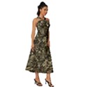 Camouflage Army Survival Uniform Sleeveless Cross Front Cocktail Midi Chiffon Dress View3