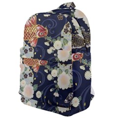 Japanese Wave Koi Illustration Pattern Classic Backpack