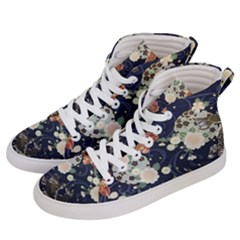 Japanese Wave Koi Illustration Pattern Men s Hi-top Skate Sneakers