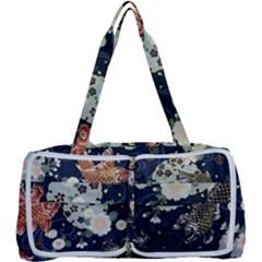 Japanese Wave Koi Illustration Pattern Multi Function Bag by Ndabl3x