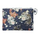 Japanese Wave Koi Illustration Pattern Canvas Cosmetic Bag (XL) View2