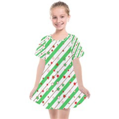 Christmas Paper Stars Pattern Texture Background Colorful Colors Seamless Kids  Smock Dress