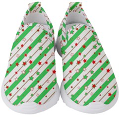 Christmas Paper Stars Pattern Texture Background Colorful Colors Seamless Kids  Slip On Sneakers