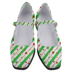 Christmas Paper Stars Pattern Texture Background Colorful Colors Seamless Women s Mary Jane Shoes