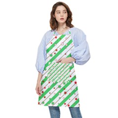 Christmas Paper Stars Pattern Texture Background Colorful Colors Seamless Pocket Apron