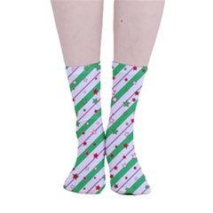 Christmas Paper Stars Pattern Texture Background Colorful Colors Seamless Smooth Crew Length Tube Socks by Ket1n9