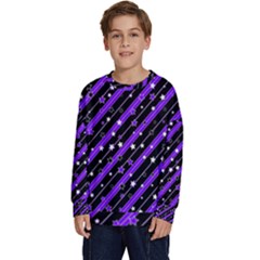 Christmas Paper Star Texture Kids  Crewneck Sweatshirt by Ket1n9