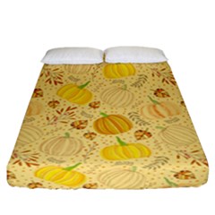 Pumpkins Autumn Fall Harvest Fitted Sheet (california King Size) by Apenda