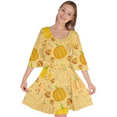 Pumpkins Autumn Fall Harvest Velour Kimono Dress