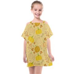 Pumpkins Autumn Fall Harvest Kids  One Piece Chiffon Dress