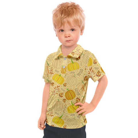 Pumpkins Autumn Fall Harvest Kids  Polo T-shirt by Apenda