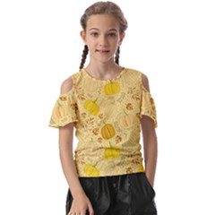 Pumpkins Autumn Fall Harvest Kids  Butterfly Cutout T-shirt