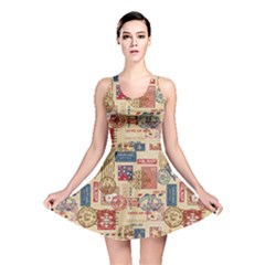 Letters Writing Paper Text Pattern Reversible Skater Dress